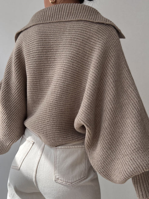 'Fable' Winged Sleeve Sweater - Celes Fashion